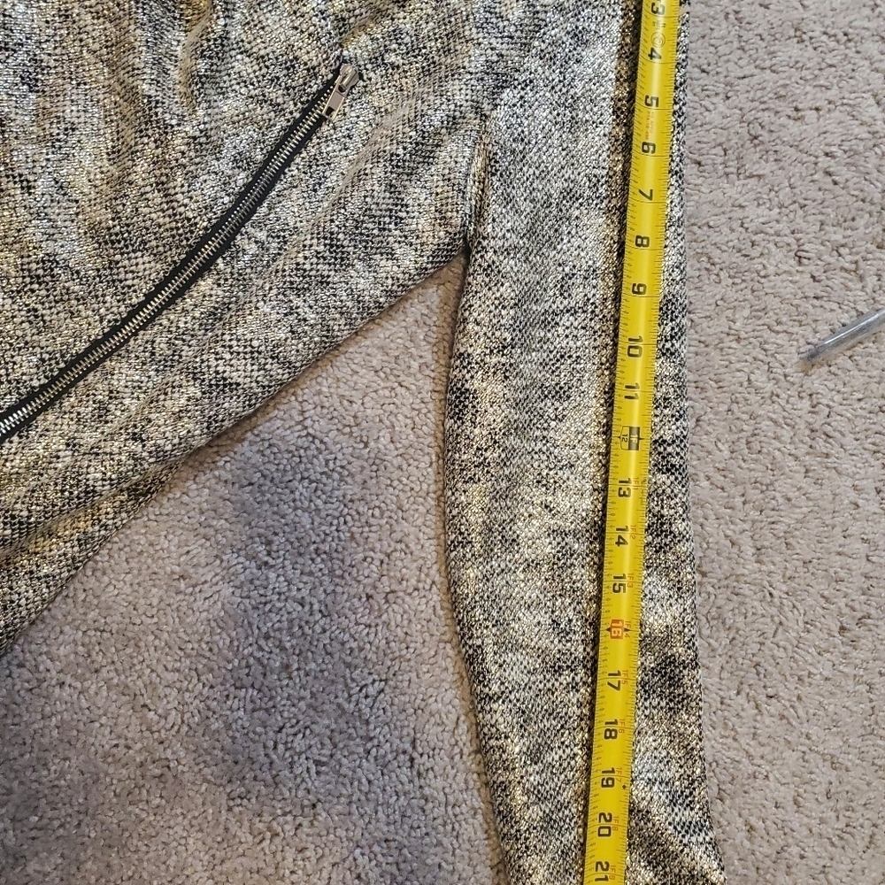 Stella and Dot Metallic Waterfall Zip Up Moto Style Blazer - Picture 8 of 11